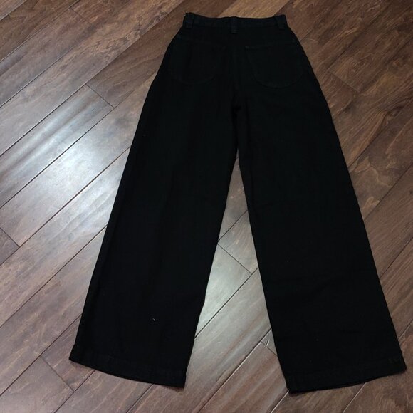Madewell Extra Wide Leg High Rise Black Jeans SIZE 25 - Picture 6 of 9